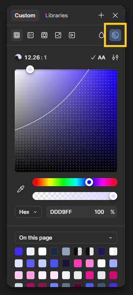 Outil de test d'accessibilité Figma